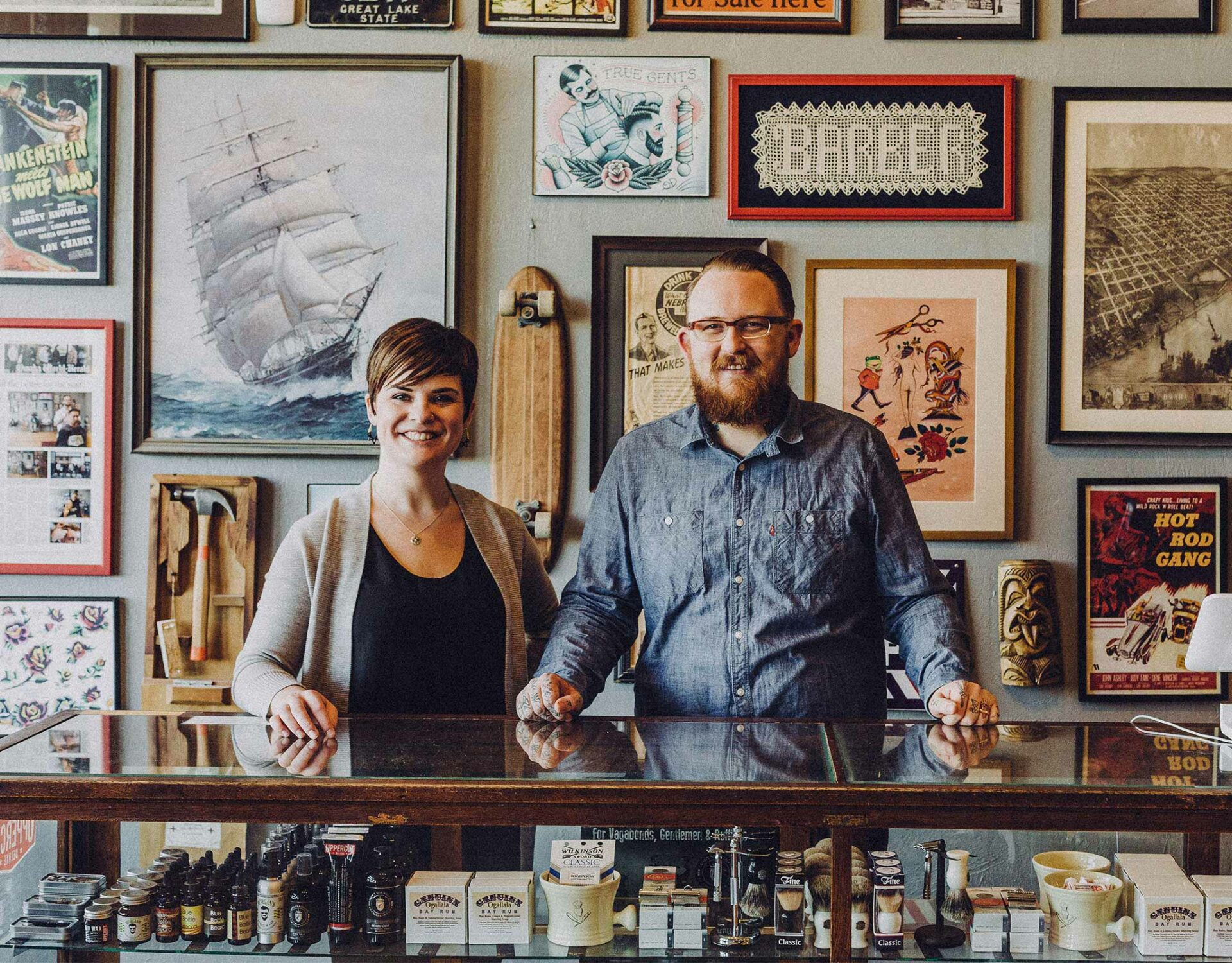 Surly Chap owners in their barber shop